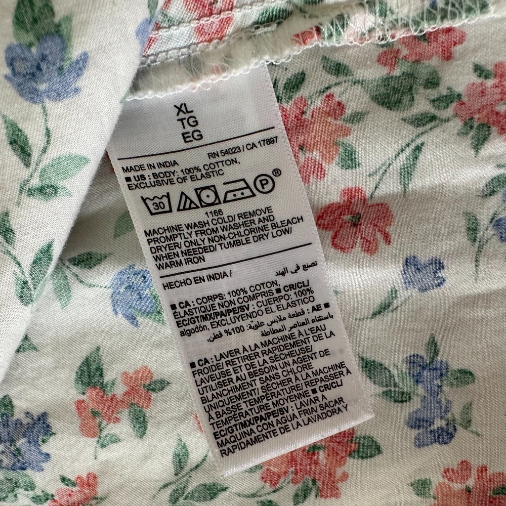 Old Navy Babydoll Top Womens Size XL White Floral Sweetheart Cottagecore Boho - Picture 10 of 12